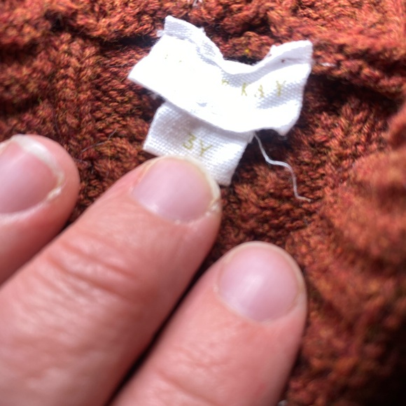 EUC Jamie Kay 3Y Hooded Cable Knit Long Sleeve Button Front Rust Brown Jumpsuit - Picture 4 of 6